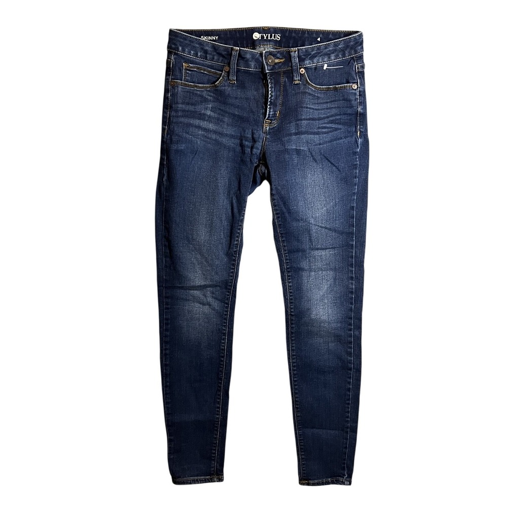 STYLUS Women's Size 4 Skinny Dark Wash Denim Jeans Stretch Mid-Rise